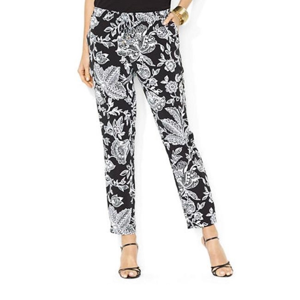 Ralph Lauren Floral B&W Pants
